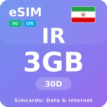 SIM karta Írán Mobilní Internet - eSIM 3GB 30 dní datová SIM karta
