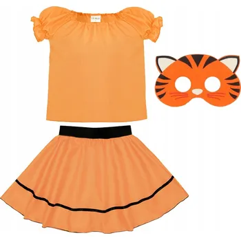 Karnevalový kostým KOSTÝM TYGRÍK - SADA NA MAŠKARNÍ PLES, DĚTSKÝ KOSTÝM 116-128, 3 díly