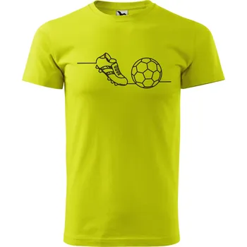 Pánské oblečení DOBRÝ TRIKO Pánské tričko s potiskem Kopačky a míč Velikost: 2XL, Barva: Limetková