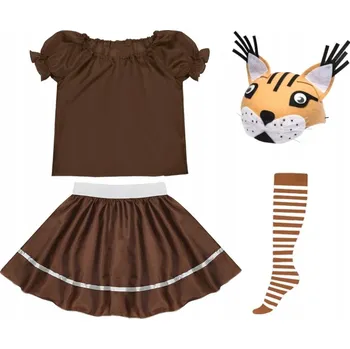 Karnevalový kostým KOSTÝM RYS ČEPICE SUKNĚ HALENKA 98-110 4el