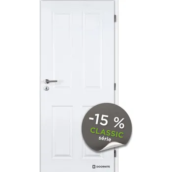 Interiérové dveře Dveře falcové lakované, bílá Doornite 1, Odysseus hladké, dozický zámek Šířka: 70, Orientace: pravá, Výplň: voština