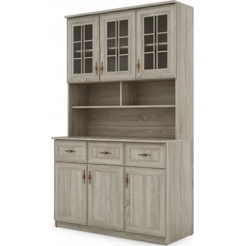 Komoda Příborník eMeblast dub sonoma světlá 53 x 120 x 200 cm