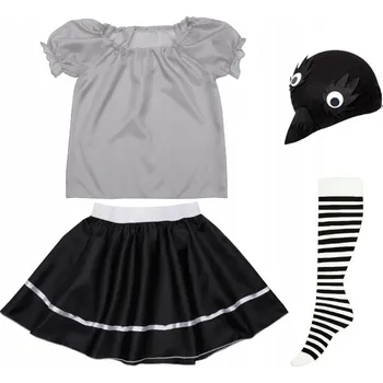 Karnevalový kostým SADA VRÁNA ŠEDO-ČERNÁ 98-110 4 díly