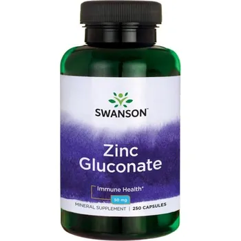 Zdraví Swanson Zinc (Gluconate) Doplněk stravy s glukonátem zinečnatým 250 ks, kapsle, 50 mg
