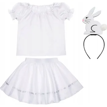 Karnevalový kostým KOSTÝM KRÁLÍČEK ZAJÍČEK PŘEVLEK VELIKONOČNÍ ČELENKA 98-110 4 díly