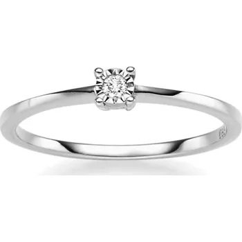 Prsten Luxur, Decentní diamantový prsten Ellyn, bílé zlato s briliantem, vel. 55, prům. 17.5 mm, 585-49-1-3221.1B00.0.55.GSI.000