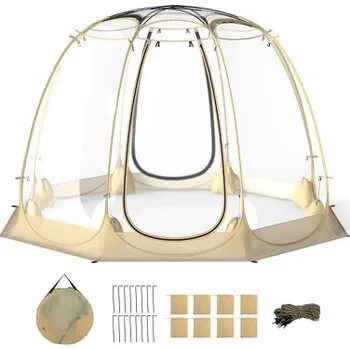 Stan Průhledný kempingový stan NP12701BE, 4 roční období, 265 x 265 cm - A COSTWAY