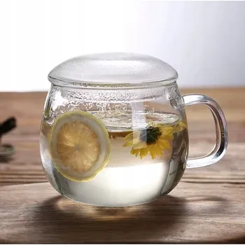 Sklenice Sklenice s víčkem TeaGlass - Elegantní borosilikátové Sklo 350 ml