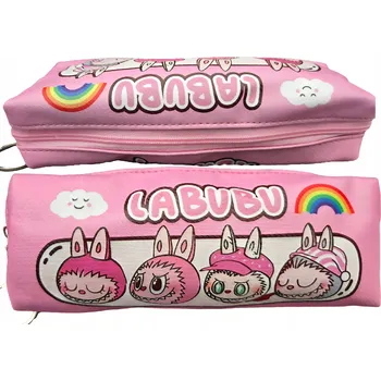 Penál PENÁL LABUBU TUBA S PŘÍVĚSKEM PROSTORNÝ VODĚODOLNÝ EKO KŮŽE PU