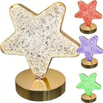 Lampička Lampa Noční Hvězda Křišťál RGB USB