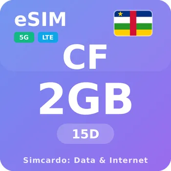 SIM karta Středoafrická republika Mobilní Internet - eSIM 2GB 15 dní datová SIM karta