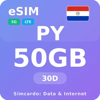SIM karta Paraguay Mobilní Internet - eSIM 50GB 30 dní datová SIM karta