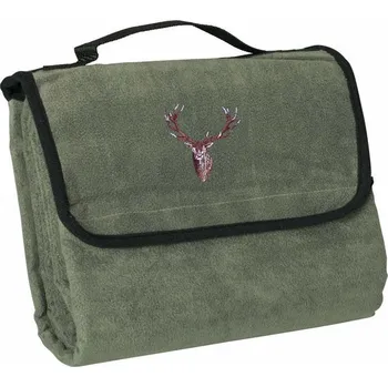 Pikniková deka Myslivecká Deka fleecová piknik vyšívka srnec