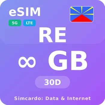 SIM karta Réunion Neomezený Mobilní Internet - eSIM 30 dní datová SIM karta