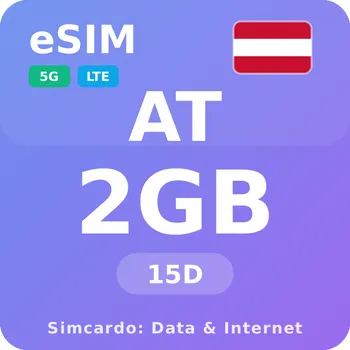 SIM karta Rakousko Mobilní Internet - eSIM 2GB 15 dní datová SIM karta