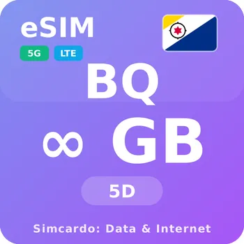 SIM karta Bonaire, Svatý Eustach a Saba Neomezený Mobilní Internet - eSIM 5 dní datová SIM karta (esims_ULP_5D_BO_V2)