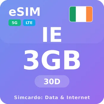 SIM karta Irsko Mobilní Internet - eSIM 3GB 30 dní datová SIM karta