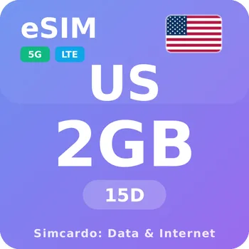 SIM karta Spojené státy Mobilní Internet - eSIM 2GB 15 dní datová SIM karta