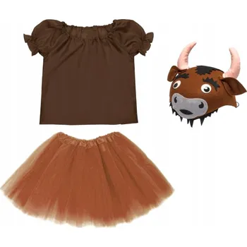 Karnevalový kostým KOSTÝM ŽUBROVÁ ČEPICE SUKNĚ HALENKA 116-128 3el