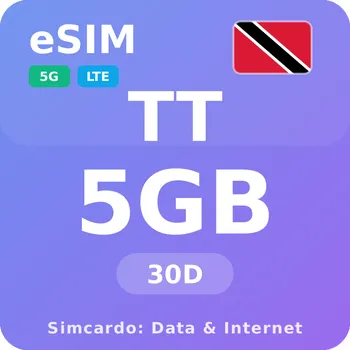 SIM karta Trinidad a Tobago Mobilní Internet - eSIM 5GB 30 dní datová SIM karta