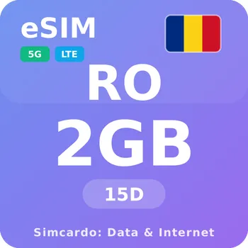 SIM karta Rumunsko Mobilní Internet - eSIM 2GB 15 dní datová SIM karta