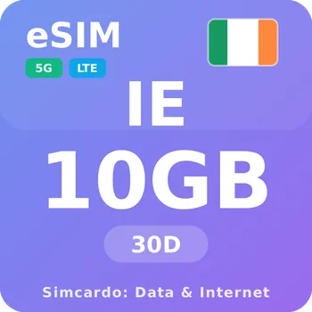 SIM karta Irsko Mobilní Internet - eSIM 10GB 30 dní datová SIM karta