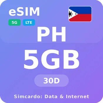 SIM karta Filipíny Mobilní Internet - eSIM 5GB 30 dní datová SIM karta