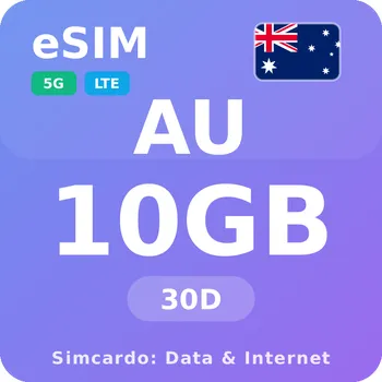 SIM karta Austrálie Mobilní Internet - eSIM 10GB 30 dní datová SIM karta