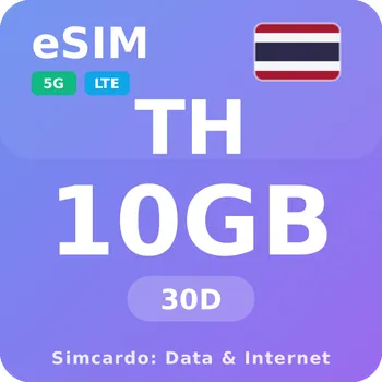 SIM karta Thajsko Mobilní Internet - eSIM 10GB 30 dní datová SIM karta