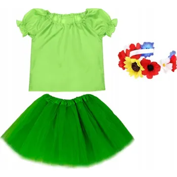 Karnevalový kostým KOSTÝM JARO KOSTÝM PANÍ JARO PŘEVLEK JARNÍ VĚNEC ZELENÝ 134-140