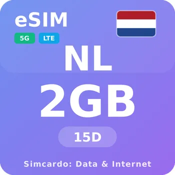 SIM karta Nizozemsko Mobilní Internet - eSIM 2GB 15 dní datová SIM karta