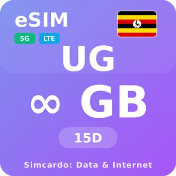 SIM karta Uganda Neomezený Mobilní Internet - eSIM 15 dní datová SIM karta (esims_ULE_15D_UA_V2)