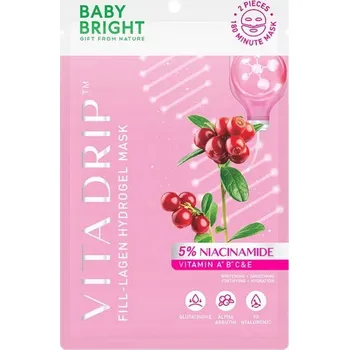 Pleťová maska Thajská hydrogelová maska na obličej, Nikotinamid a kolagen Baby Bright, 20 g