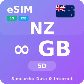 SIM karta Nový Zéland Neomezený Mobilní Internet - eSIM 5 dní datová SIM karta (esims_ULE_5D_NR_V2)