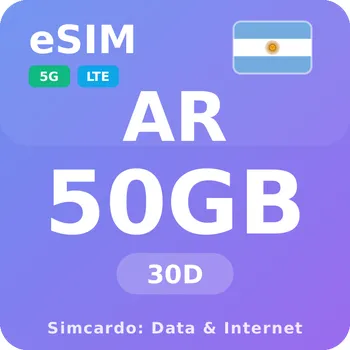SIM karta Argentina Mobilní Internet - eSIM 50GB 30 dní datová SIM karta