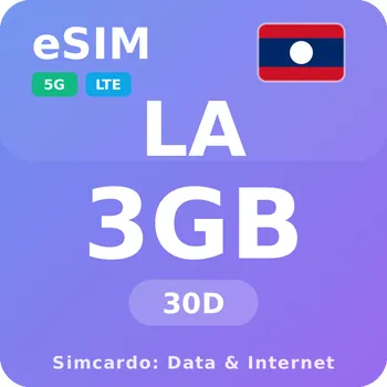 SIM karta Laos Mobilní Internet - eSIM 3GB 30 dní datová SIM karta