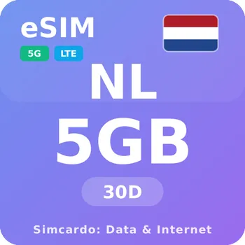 SIM karta Nizozemsko Mobilní Internet - eSIM 5GB 30 dní datová SIM karta