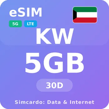 SIM karta Kuvajt Mobilní Internet - eSIM 5GB 30 dní datová SIM karta