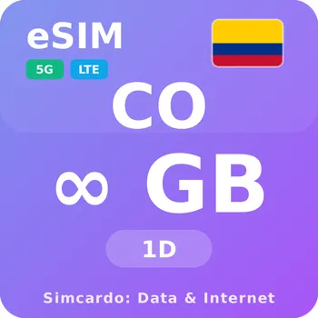 SIM karta Kolumbie Neomezený Mobilní Internet - eSIM 1 dní datová SIM karta (esims_ULE_1D_CN_V2)