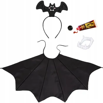 Karnevalový kostým KOSTÝM NETOPÝR ČERNÝ S/M 5 dílů