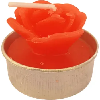 Svíčka Accentra Dárková čajová svíčka v kalíšku Růžička - Barva: Červená