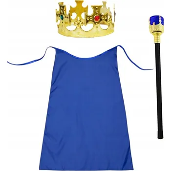Karnevalový kostým KRÁLOVSKÝ MODRÝ SET - PLÁŠŤ 90 cm, 3 díly