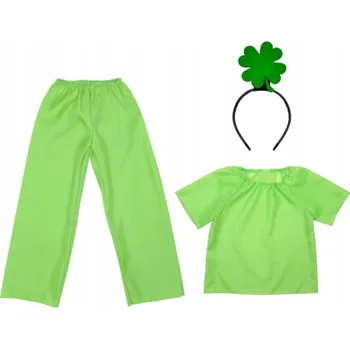 Karnevalový kostým KOSTÝM ČTYŘLÍSTEK KOSTÝM JETEL PŘEVLEK LEPRECHAUN ZELENÝ 134-140