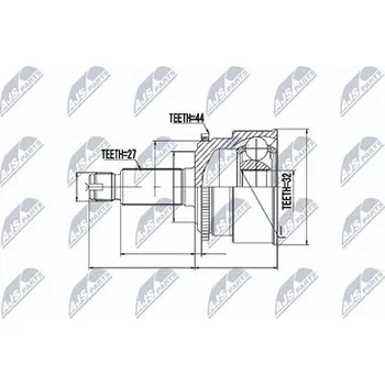 Poloosa kola Sada kloubů pro hnací hřídel NTY NPZ-SB-010