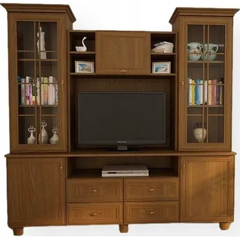 Komoda Vitrína v matné višeň třešně 207 x 200 x 44 cm eMeblast