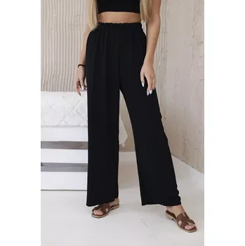 Dámské kalhoty Kalhoty se širokými nohavicemi černý UNI