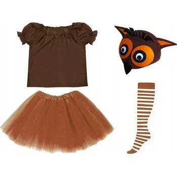 Karnevalový kostým KOSTÝM SOVA SUKNĚ HALENKA ČEPICE 98-110 4dílný