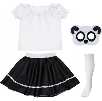 Karnevalový kostým PANDA OUTFIT KOSTÝM BALENKA KLOBOUK 134-140 4 ks