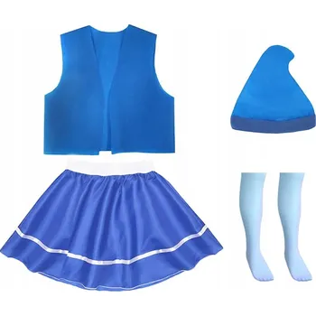 Karnevalový kostým KOSTÝM SKŘÍTEK TRPASLÍK ČEPICE MODRÝ 98-110