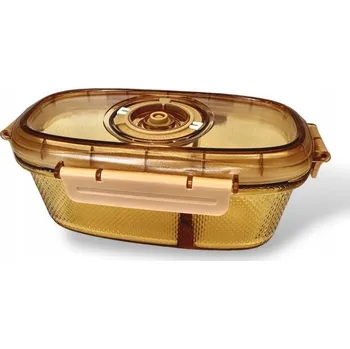 Dóza na potraviny Skleněná vakuová dóza 950 ml se 2 přihrádkami a ukazatelem data.